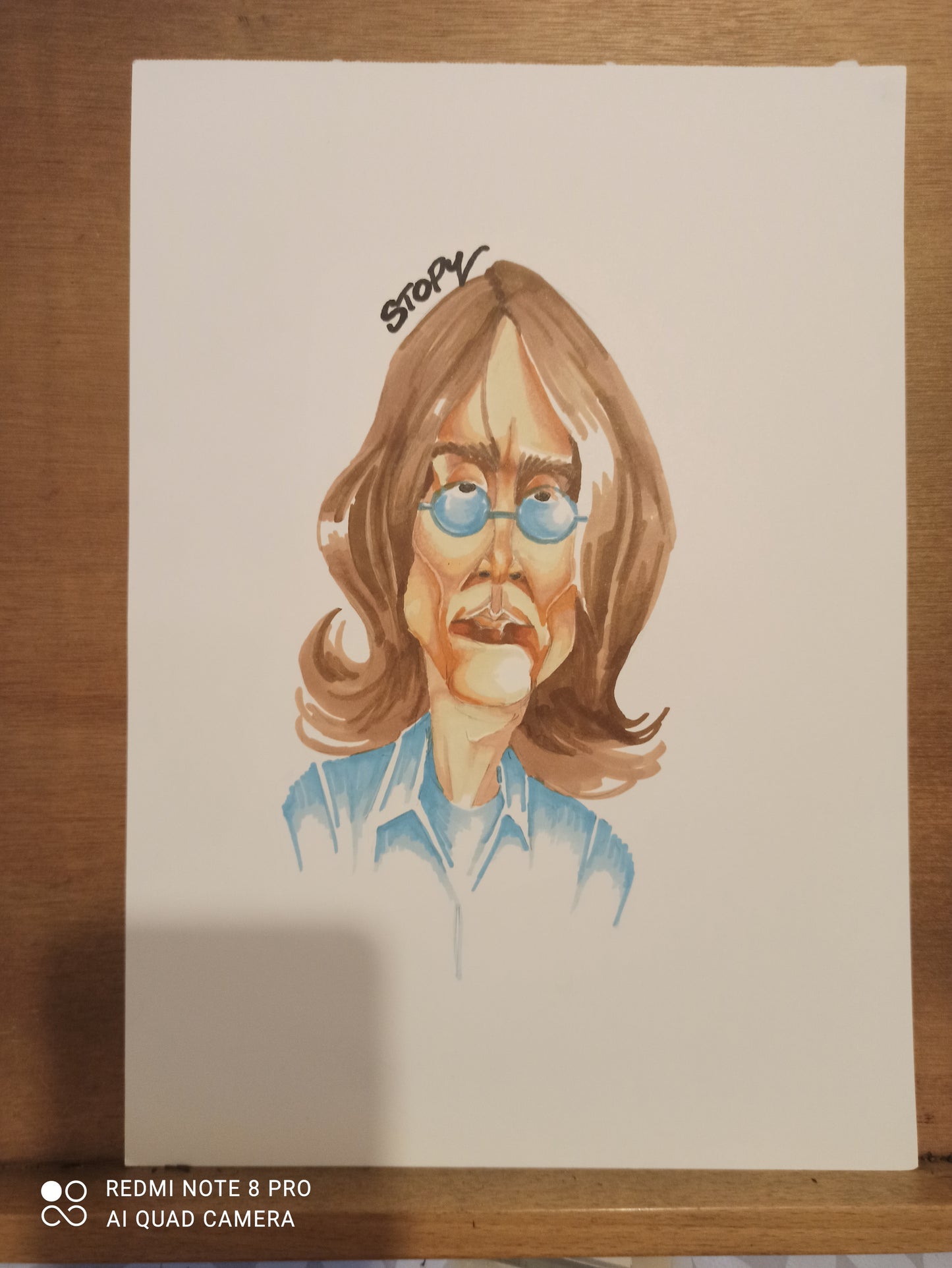 Caricature Originale de John Lennon - Icône du Rock et de la Paix