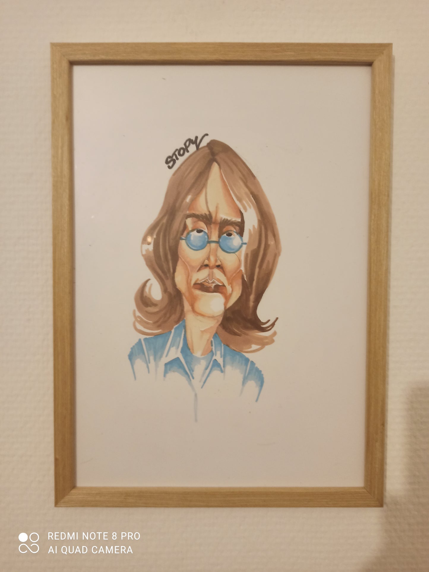 Caricature Originale de John Lennon - Icône du Rock et de la Paix