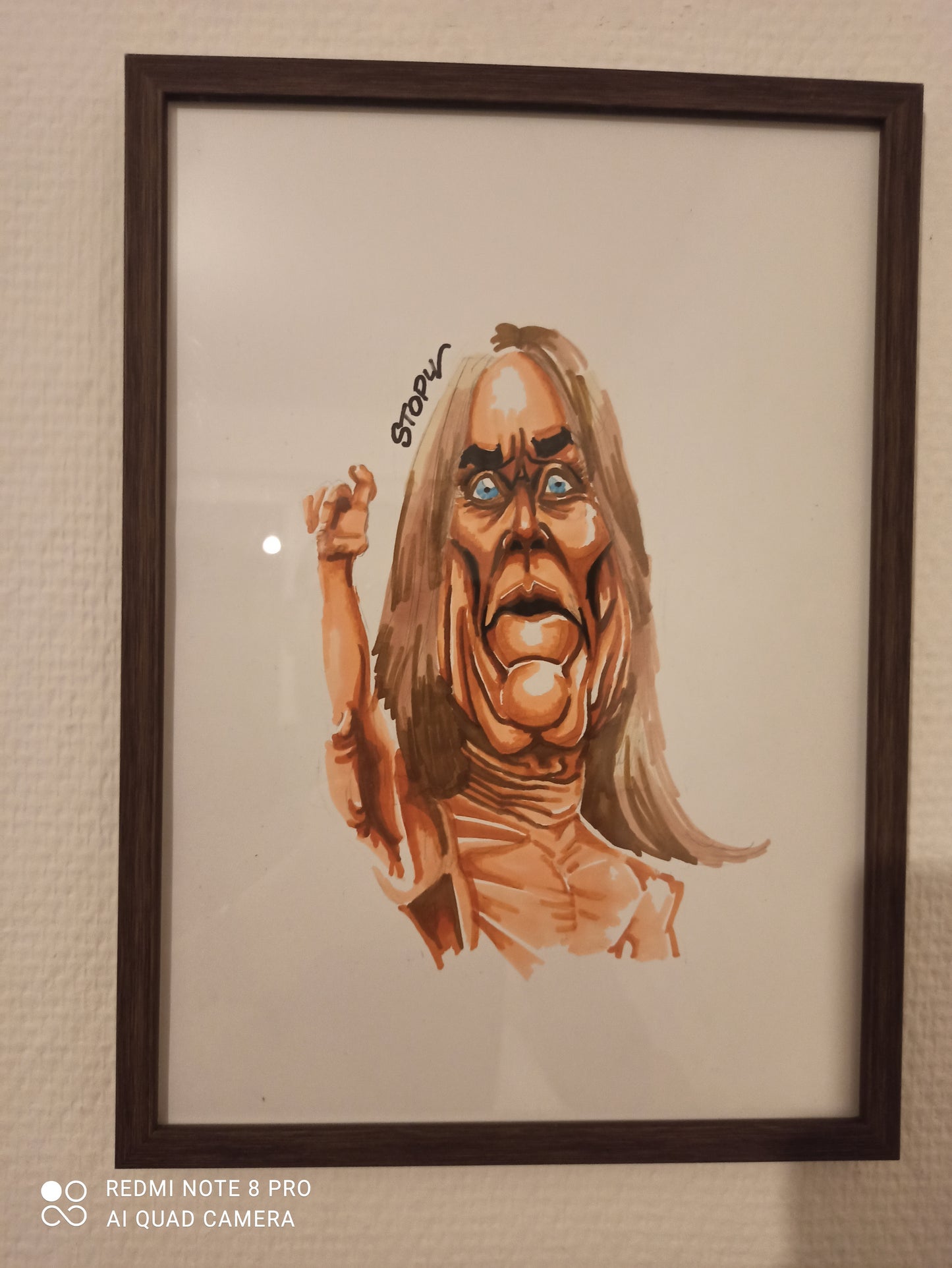 Caricature d'Iggy Pop - Le Parrain du Punk en Dessin Original