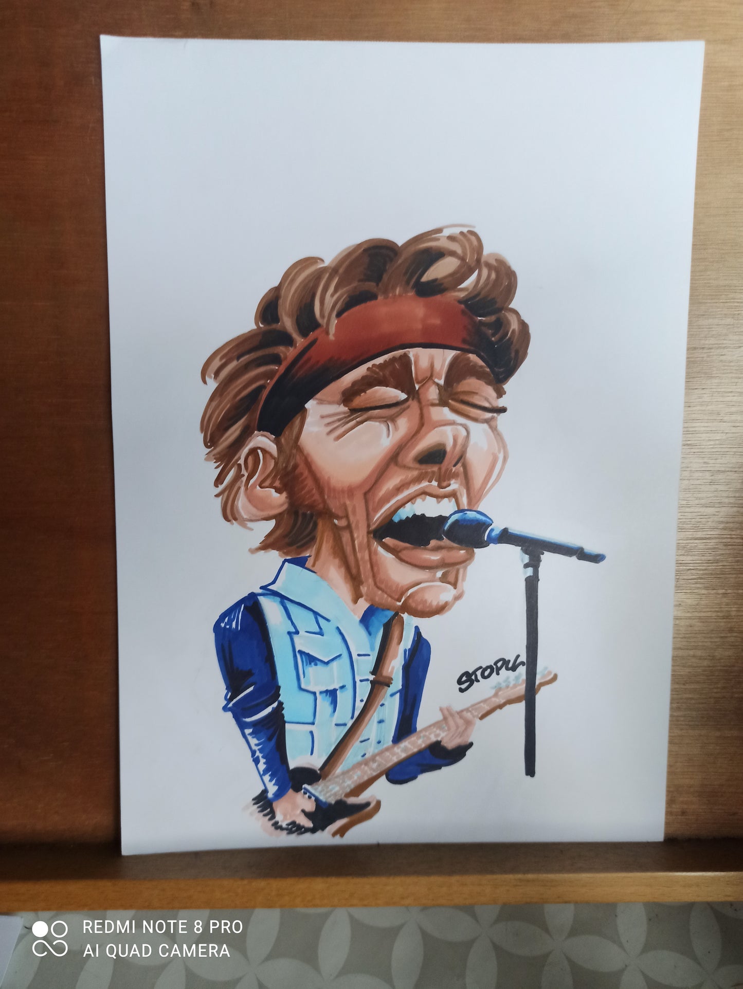 Caricature de Bruce Springsteen - L'icône du Rock Américain